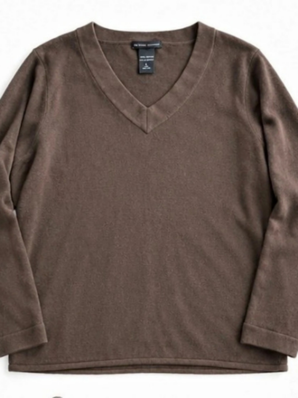 New York & Company Women's Brown V-Neck Sweater Size Large